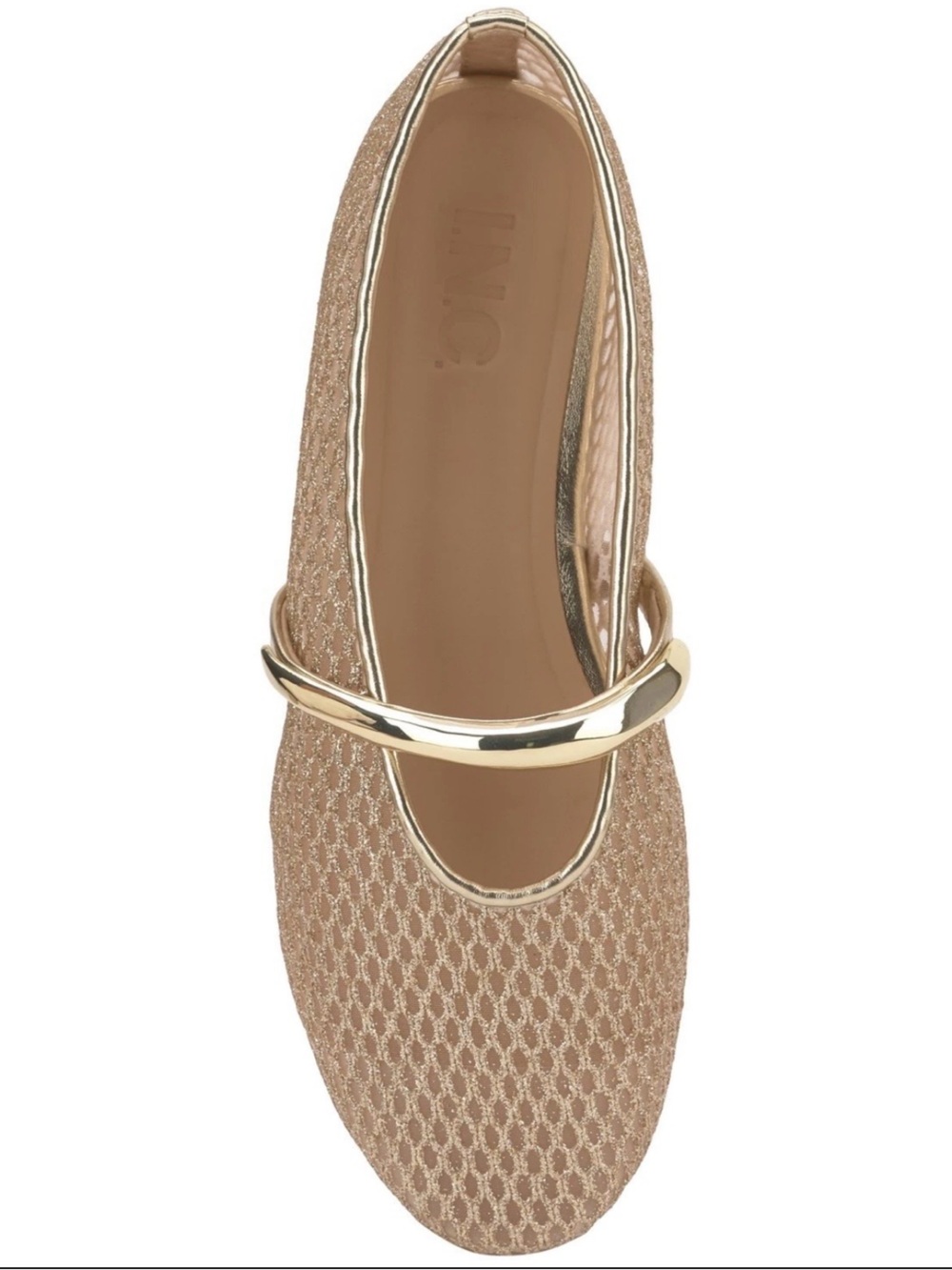 I.n.c. International Concepts Women's Rahmi Mary Jane Flats Gold Mesh